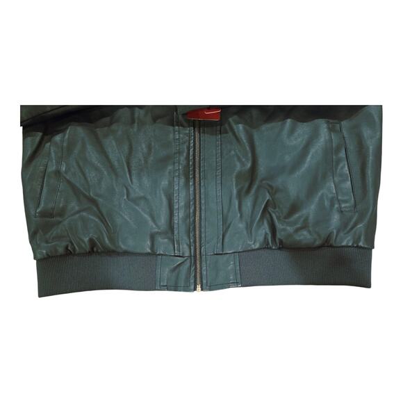 NWT Wenven Men's Polyurethane Blue Bomber Full Zip Jacket Sz 2XL Faux Fur Lined - Picture 6 of 10